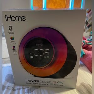 iHome Power Clock Glow Bluetooth Speaker + USB Charger